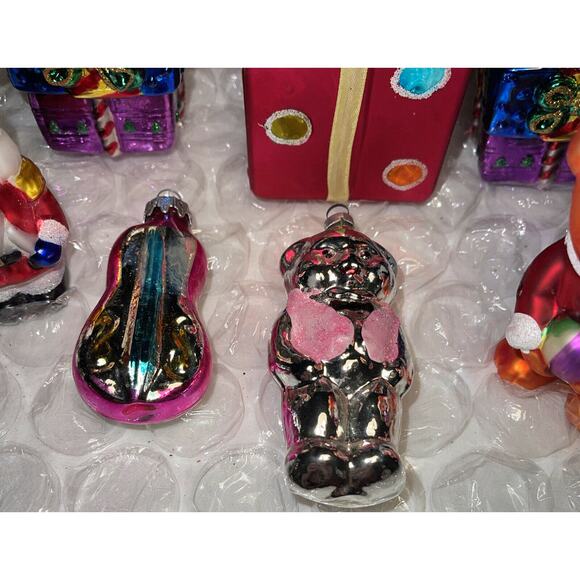 Stunning Vtg Embellished ALL Blown Glass Christmas Ornaments Germany #39 - Picture 4 of 12